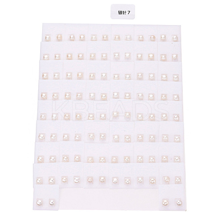 Natural Pearl Stud Earrings EJEW-R133-06A-1