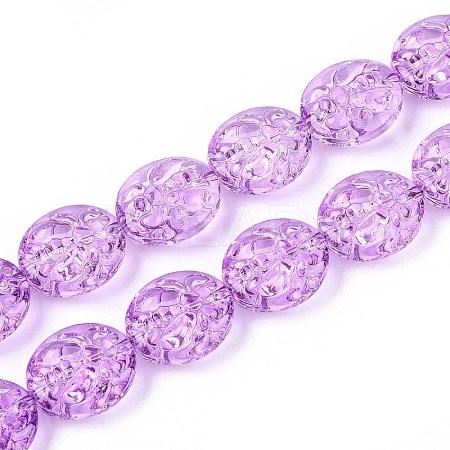 Baking Paint Transparent Glass Beads Strands DGLA-N017-04E-1