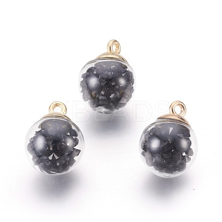 Transparent Glass Bottle Pendants GLAA-L018-04-1
