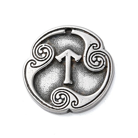 Rune Letters Alloy Pendants PALLOY-S193-01AS-17-1