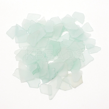 Sea Glass Chip Beads GLAA-WH0031-11B-1