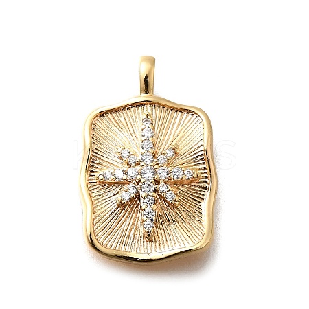 Brass Micro Pave Cubic Zirconia Pendants KK-M318-37G-1
