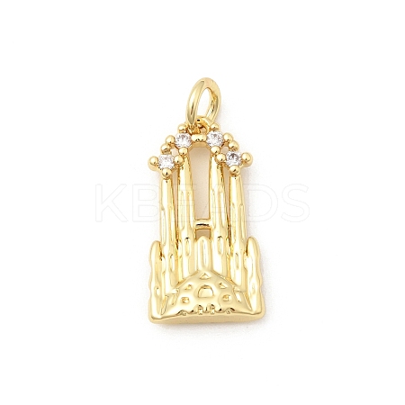 Brass Micro Pave Clear Cubic Zirconia Pendants KK-Z147-15G-1