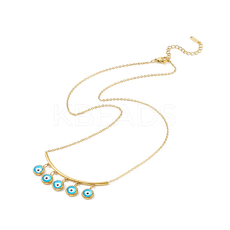 316 Stainless Steel Cable Chain Pendants Necklace with Chain Extender & Lobster Claw Clasp LS-NJEW-I120-01B-1