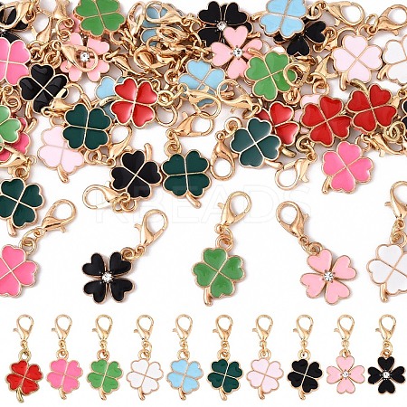 40Pcs 10 40Pcs 10 Style Alloy Enamel Pendant Decorations HJEW-YW00187-1