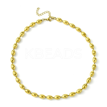 Ion Plating(IP) 304 Stainless Steel Bead Necklaces NJEW-C053-03G-1