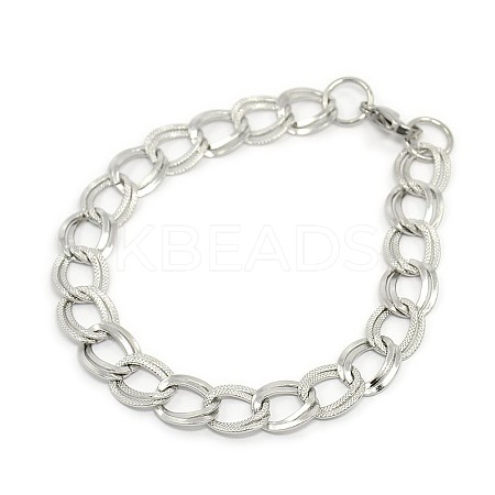 Fashionable 304 Stainless Steel Cuban Link Chain Bracelets STAS-A028-B058P-1