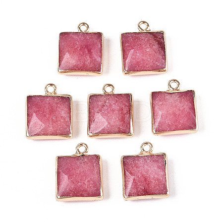 Dyed Natural White Jade Faceted Pendants G-T139-95G-1