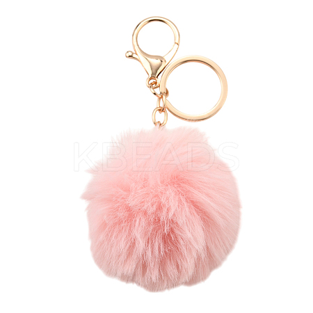 Faux Rabbit Fur Pom Pom Ball Keychain KEYC-FS00031-01-1