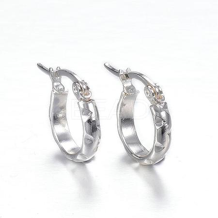 304 Stainless Steel Hoop Earrings STAS-F034-16-1
