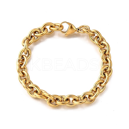 304 Stainless Steel Cable Chain Bracelets for Women BJEW-Q050-01B-G-1