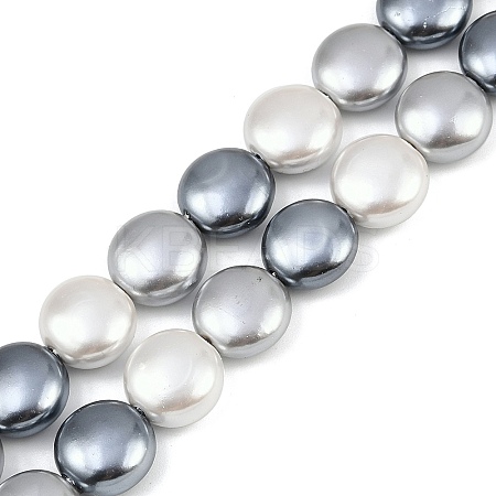 Electroplated Shell Pearl Beads Strands BSHE-H113-02B-1