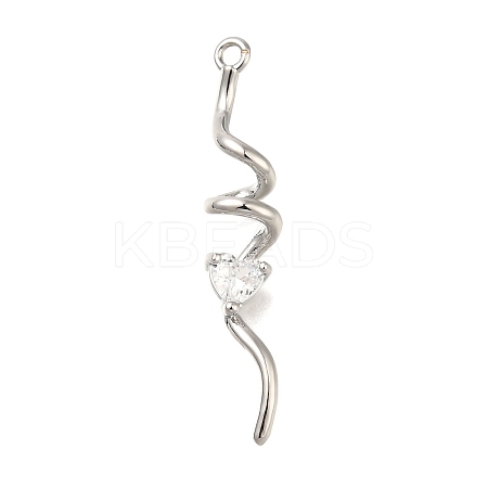 Brass Micro Pave Cubic Zirconia Pendants KK-M301-14P-1