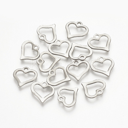 Tarnish Resistant 304 Stainless Steel Open Heart Charms LS-STAS-T015-10-1