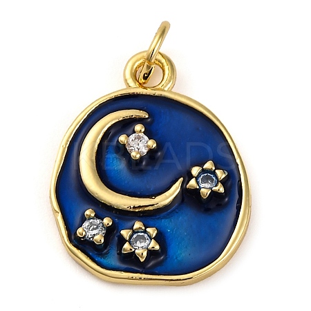 Brass Micro Pave Cubic Zirconia Pendants KK-K339-03A-G-1