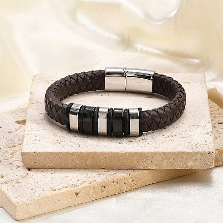Braided Leather Cord Bracelets for Men BJEW-Z081-11P-02-1