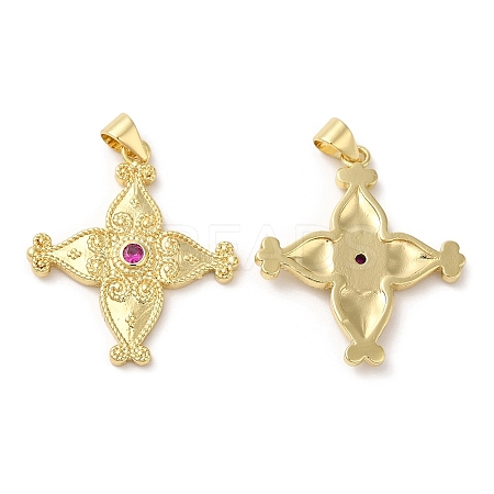 Brass Micro Pave Cubic Zirconia Pendants KK-M246-43G-1