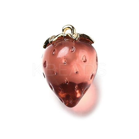 Brass Acrylic Pendants OACR-R006-03G-02-1