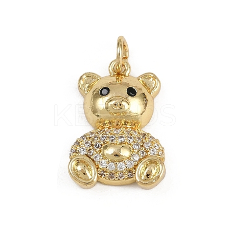 Brass Micro Pave Cubic Zirconia Pendants KK-D409-45G-B-1