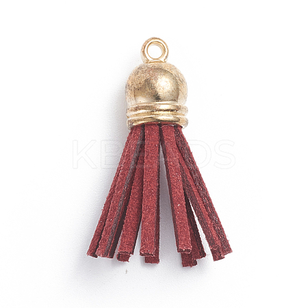 Faux Suede Cord Tassels Pendant Decorations HJEW-WH0006-18J-1