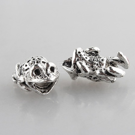 Antique Silver Zinc Tibetan Style Alloy Frog beads PALLOY-L125-12-1