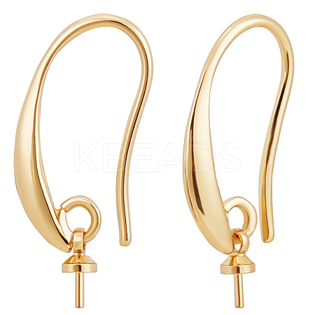 Beebeecraft 20Pcs Brass Earring Hooks KK-BBC0004-32-1
