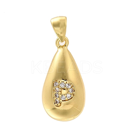 Rack Plating Brass Micro Pave Cubic Zirconia Pendants KK-L226-102G-P-1