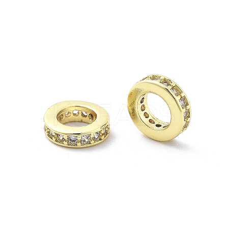 Brass Micro Pave Cubic Zirconia Spacer Beads KK-Q006-64G-01-1