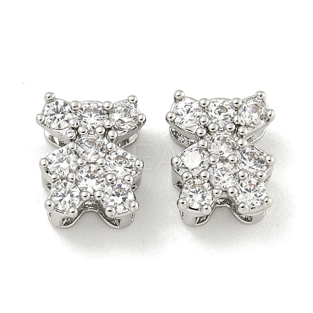 Brass with Clear Cubic Zirconia Charms KK-Q820-22P-1