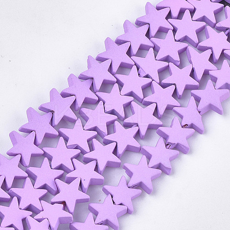Spray Painted Non-magnetic Synthetic Hematite Beads Strands G-T116-21-09-1