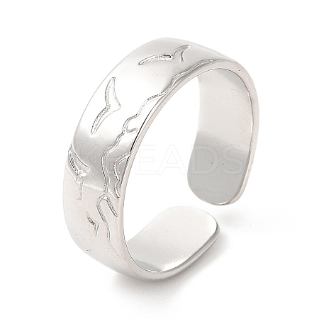 Non-Tarnish 201 Stainless Steel Open Cuff Ring RJEW-E063-46P-1