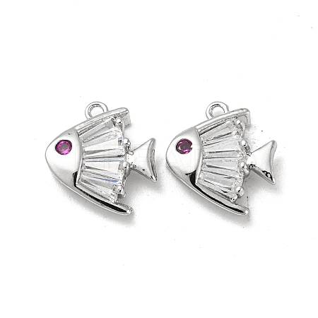 Brass Micro Pave Cubic Zirconia Charms KK-H460-33P-1