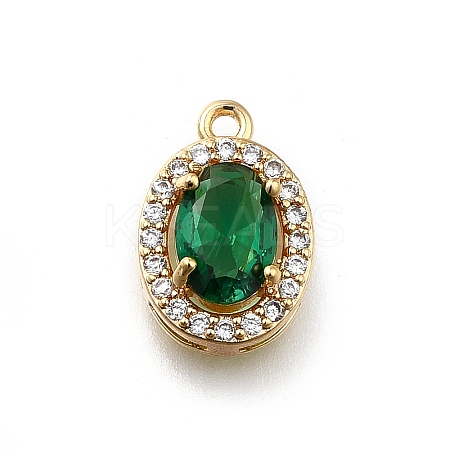 Brass Micro Pave Cubic Zirconia Pendants KK-D312-09G-05-1