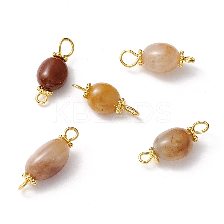 Natural Jade Links Connectors PALLOY-JF01091-08-1