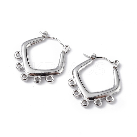 Tarnish Resistant 304 Stainless Steel Hoop Earrings Finding EJEW-I284-18P-1
