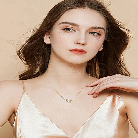 1Pc Sunset Stainless Steel Resin Pendant Necklaces NJEW-LP0009-51-1