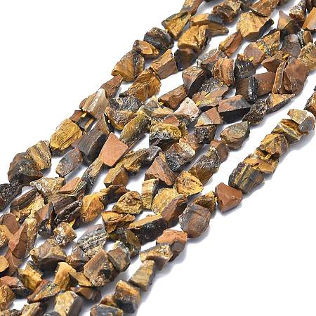 Raw Rough Natural Tiger Eye Beads Strands G-I279-B18-1