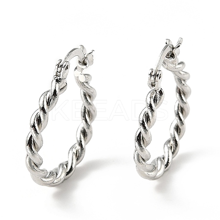 Brass Twist Rope Hoop Earrings for Women EJEW-A070-10P-1
