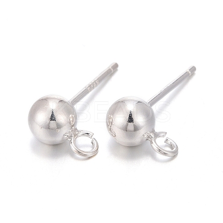 925 Sterling Silver Stud Earring Findings STER-S002-50-1