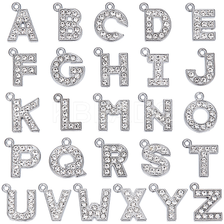 1 Set Alloy Micro Pave Cubic Zirconia Rhinestone Pendants ALRI-SC0001-53-1