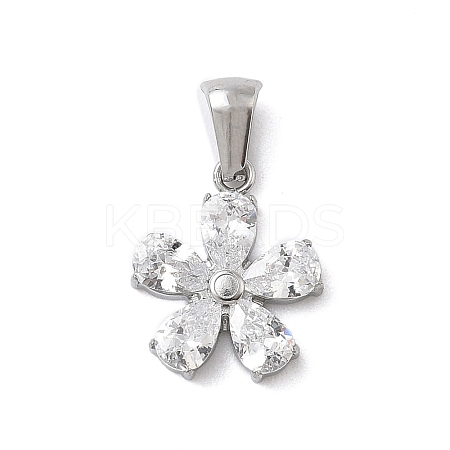 316 Surgical Stainless Steel Rhinestone Pendants STAS-P412-09P-1