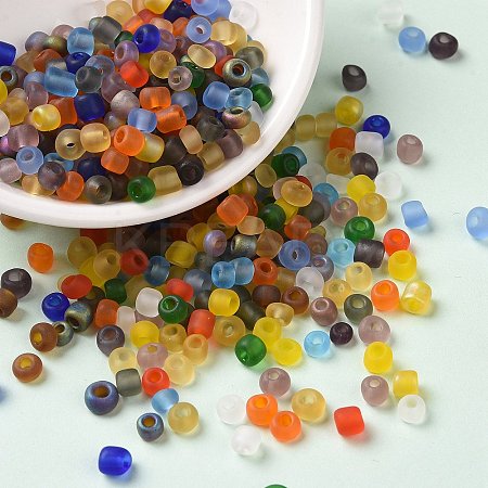 Frosted Colours Glass Seed Beads SEED-A030-02A-1
