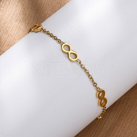 304 Stainless Steel Infinity Link Bracelets BJEW-Z099-02G-1