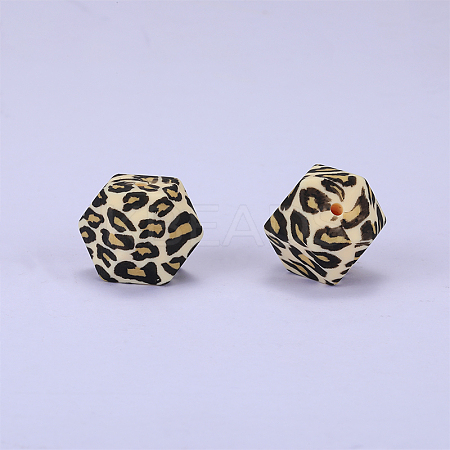 Colorful Pattern Printed Silicone Focal Beads SI-JX0022A-02-1