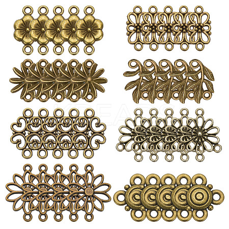 80Pcs 8 Styles Alloy Connector Charms FIND-AR0005-82A-1