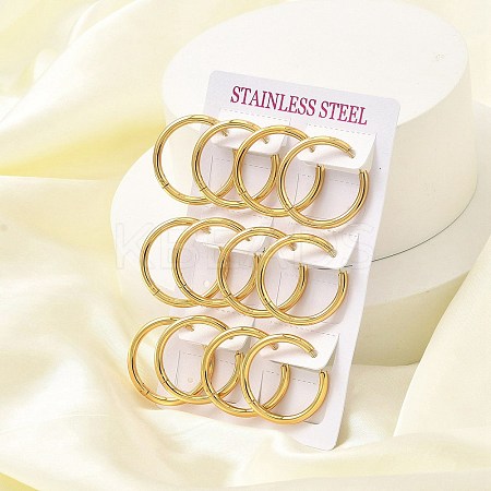 PVD Vacuum Plating 304 Stainless Steel Huggie Hoop Earrings for Women EJEW-F280-07H-G-1