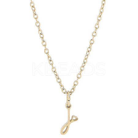 1pc 304 Stainless Steel Letter Pendant Necklaces NJEW-LP0001-39J-G-1