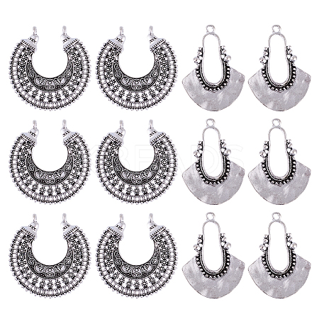 24Pcs 2 Styles Tibetan Style Zinc Alloy Pendants FIND-DR0001-47-1