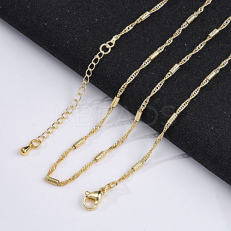Brass Singapore Chains Necklaces for Women NJEW-D302-04G-1