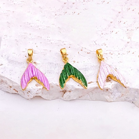 Brass Enamel Pendants KK-I477-07G-1
